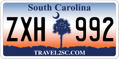 SC license plate ZXH992