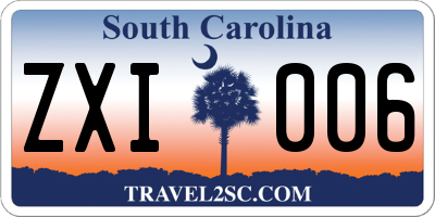SC license plate ZXI006