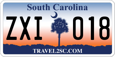 SC license plate ZXI018