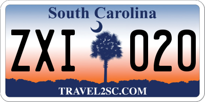 SC license plate ZXI020