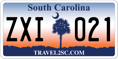 SC license plate ZXI021