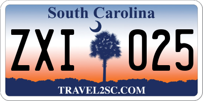 SC license plate ZXI025