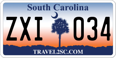 SC license plate ZXI034