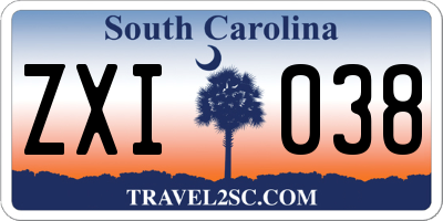 SC license plate ZXI038
