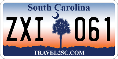 SC license plate ZXI061