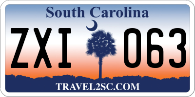 SC license plate ZXI063