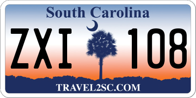 SC license plate ZXI108