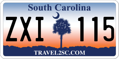 SC license plate ZXI115