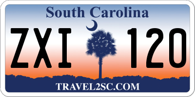 SC license plate ZXI120