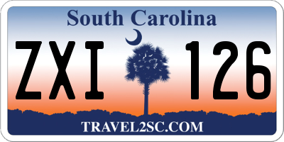 SC license plate ZXI126