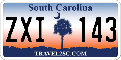 SC license plate ZXI143