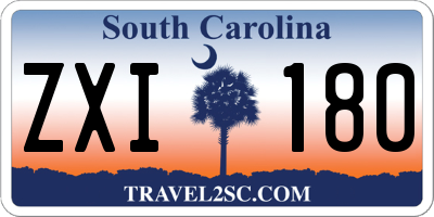 SC license plate ZXI180
