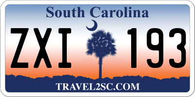 SC license plate ZXI193