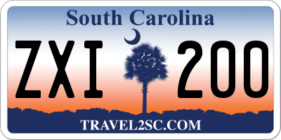 SC license plate ZXI200