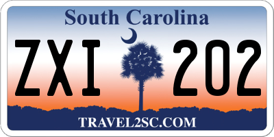 SC license plate ZXI202