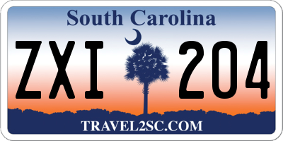 SC license plate ZXI204