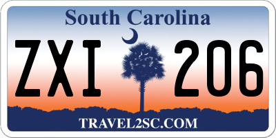 SC license plate ZXI206