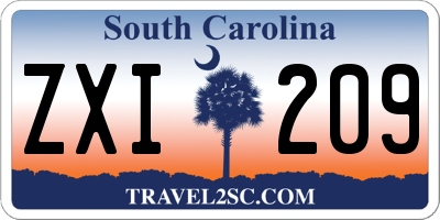 SC license plate ZXI209