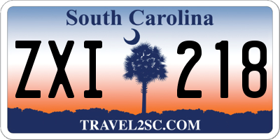 SC license plate ZXI218