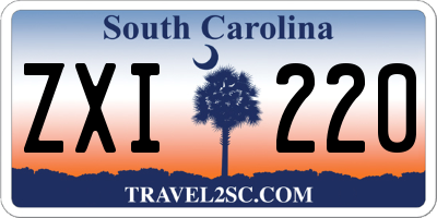 SC license plate ZXI220