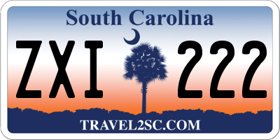 SC license plate ZXI222