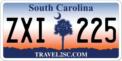 SC license plate ZXI225