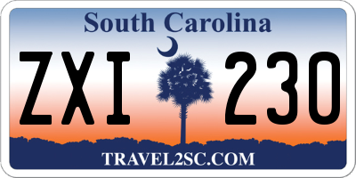 SC license plate ZXI230