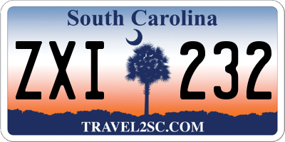 SC license plate ZXI232