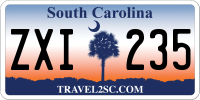SC license plate ZXI235