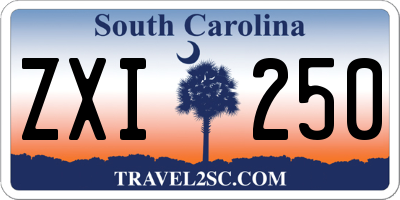 SC license plate ZXI250