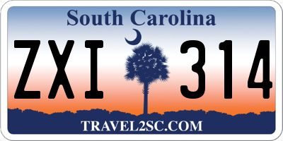 SC license plate ZXI314