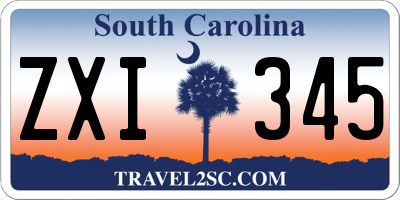 SC license plate ZXI345