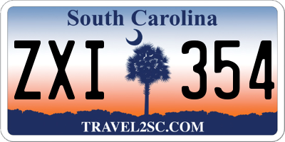 SC license plate ZXI354
