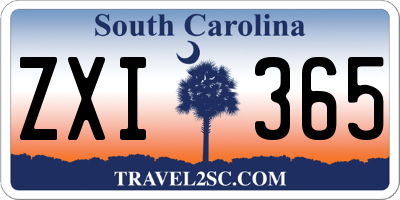 SC license plate ZXI365