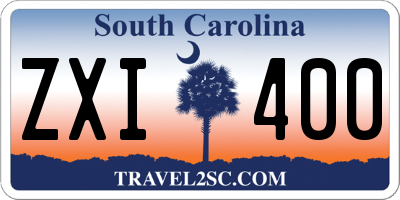 SC license plate ZXI400
