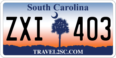 SC license plate ZXI403