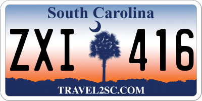 SC license plate ZXI416