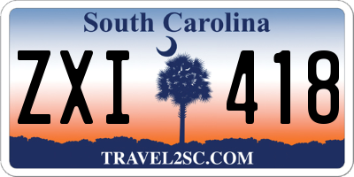 SC license plate ZXI418