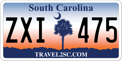 SC license plate ZXI475
