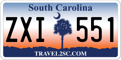 SC license plate ZXI551