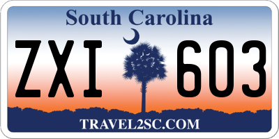SC license plate ZXI603