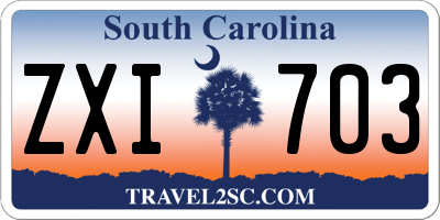 SC license plate ZXI703