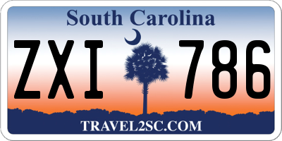 SC license plate ZXI786