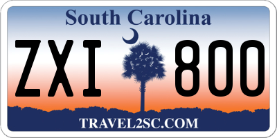 SC license plate ZXI800
