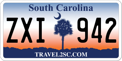 SC license plate ZXI942