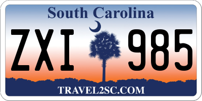 SC license plate ZXI985