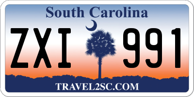 SC license plate ZXI991
