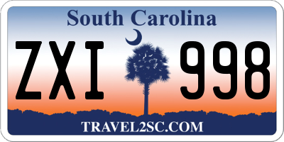 SC license plate ZXI998