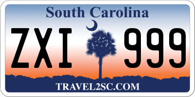 SC license plate ZXI999