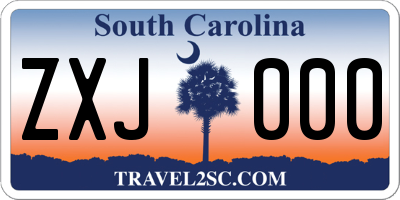 SC license plate ZXJ000